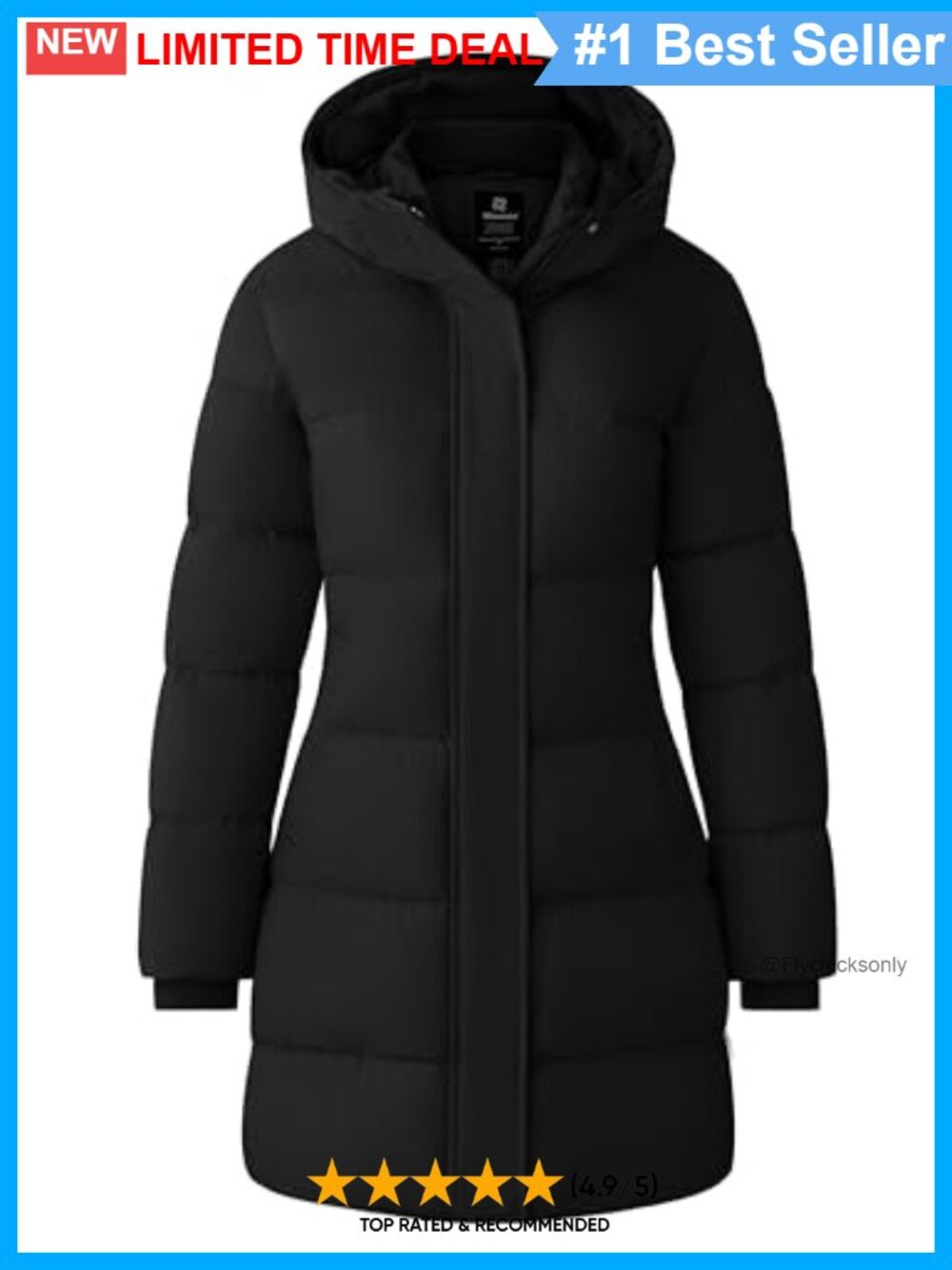Long Puffer Parka Quilted Winter Coat Hooded